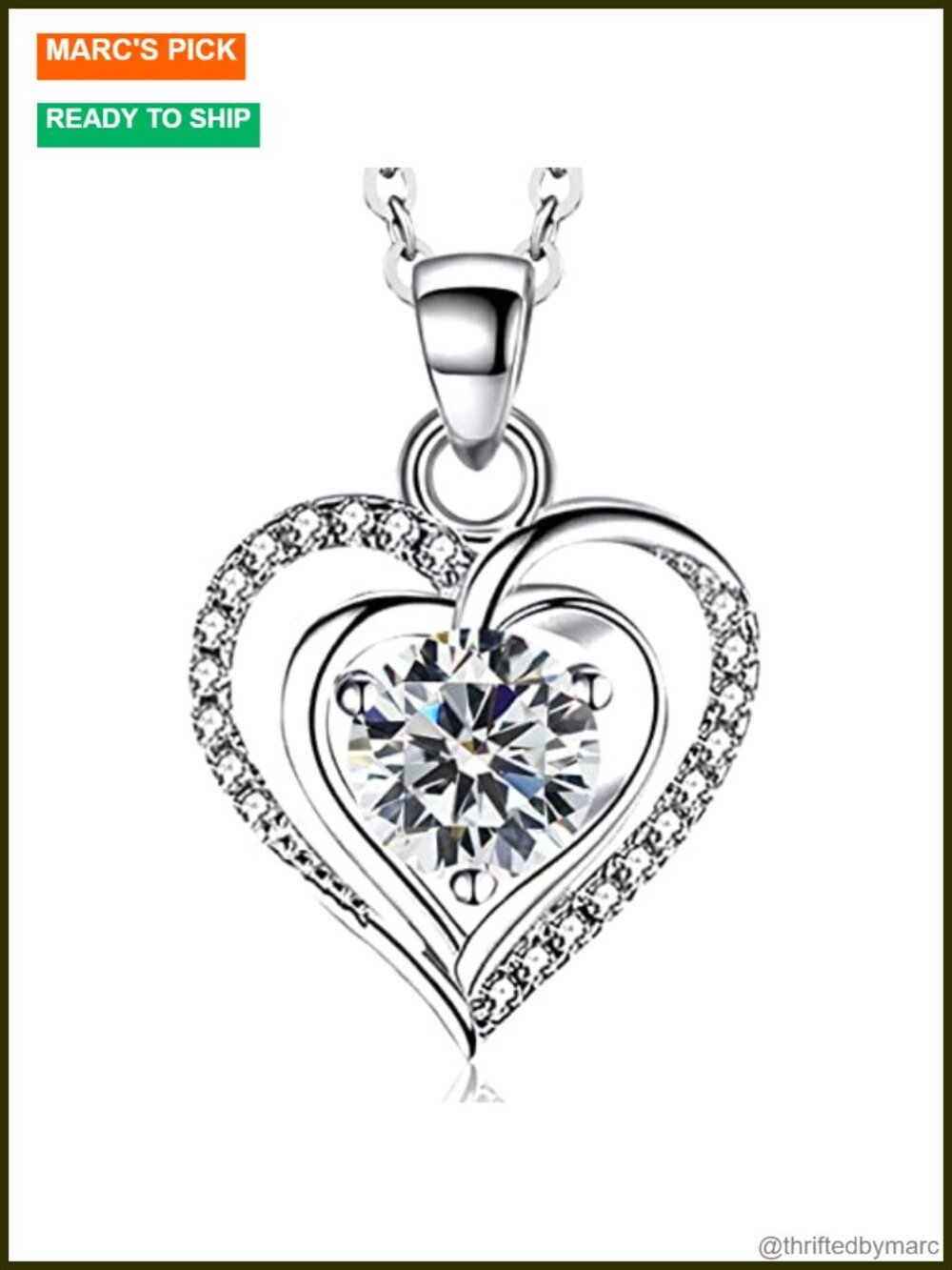 925 Sterling Silver Heart Birthstone Pendant Necklace for Women Zirconia